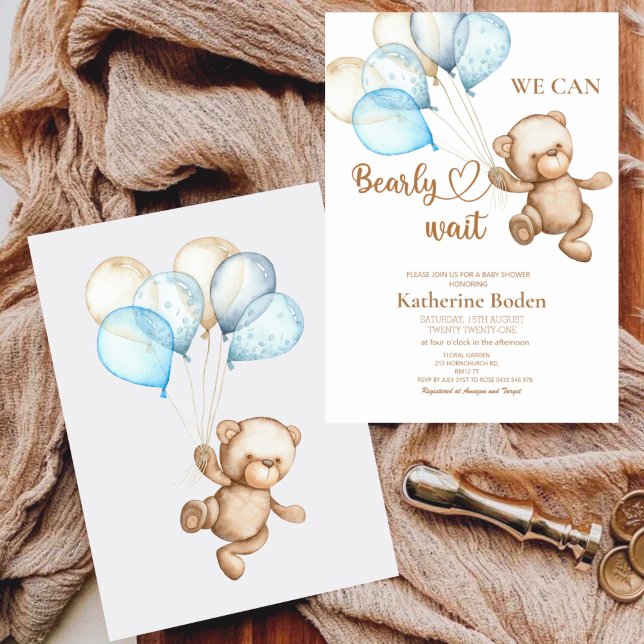 Nous pouvons attendre une invitation baby shower (Créateur téléchargé)