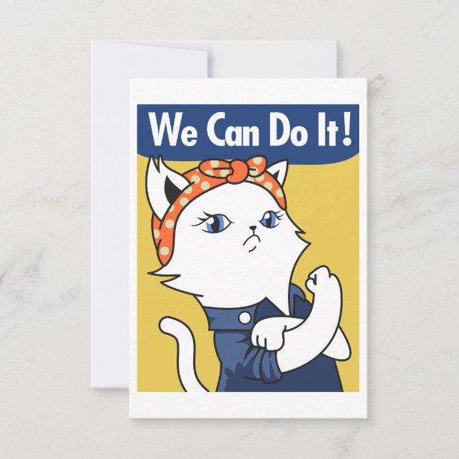 Nous Pouvons Le Faire ! Chat blanc Rosie le Rivete (Devant)