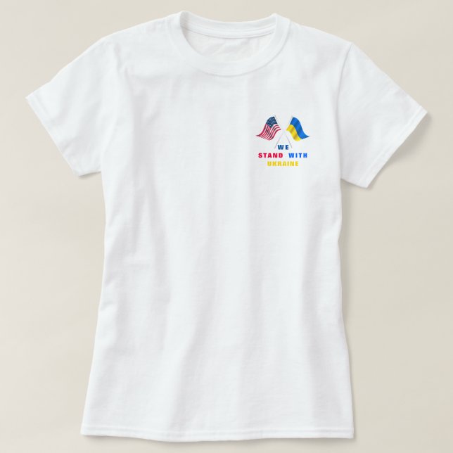 Nous Sommes Avec L'Ukraine Soutien T-Shirt - Liber (Design devant)