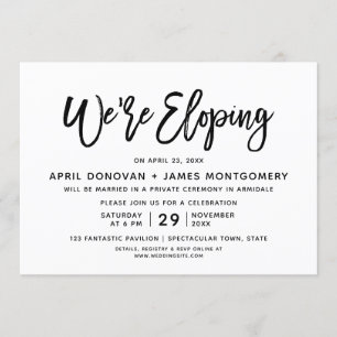 Nous sommes Eloping Brush Typography Faire-part de