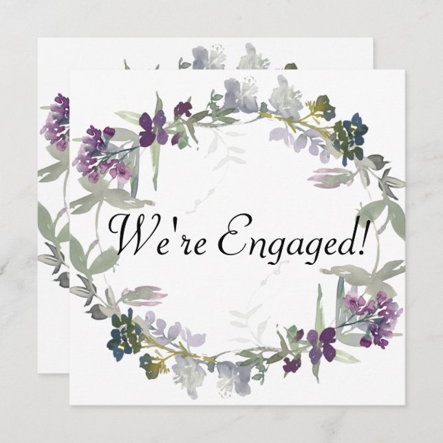 Nous sommes Engaged Watercolor Fleurs sauvages Lav (Devant / Derrière)