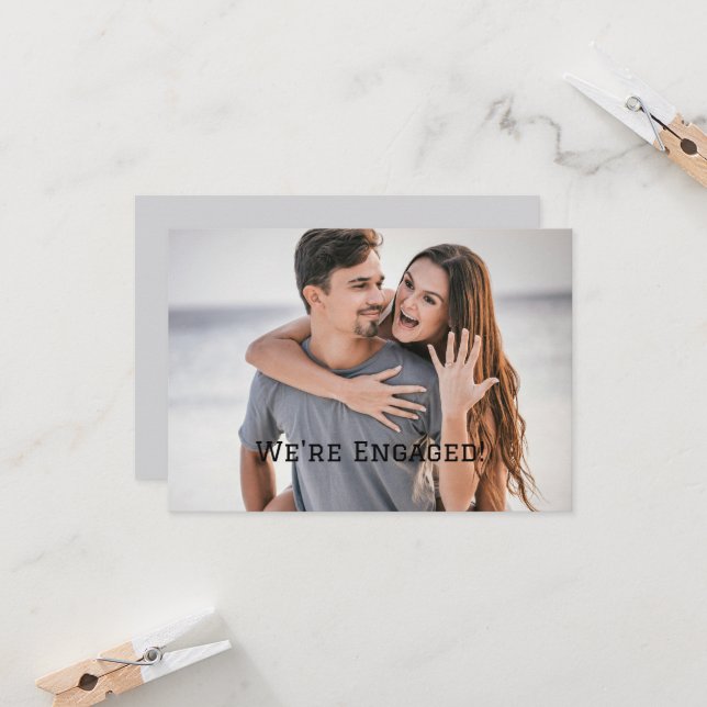 Nous sommes engagés Faire-part Fiançailles (Devant/Arrière en situation)