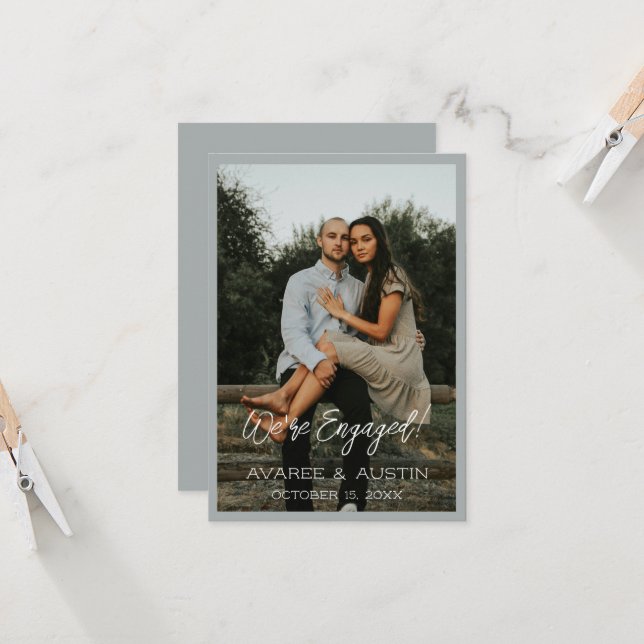 Nous sommes engagés Faire-part Fiançailles (Devant/Arrière en situation)