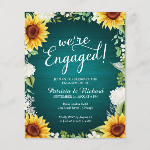 Nous sommes engagés Rustic Engagement Party Invita