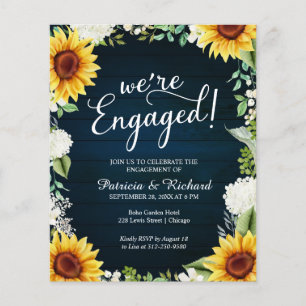 Nous sommes engagés Rustic Engagement Party Invita