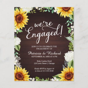 Nous sommes engagés Rustic Engagement Party Invita