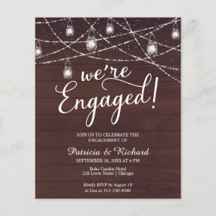 Nous sommes engagés Rustic Engagement Party Invita