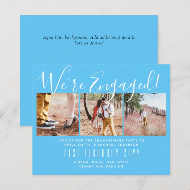 Nous sommes fiancés ! Cartes de faire-part de coll (Devant / Derrière)