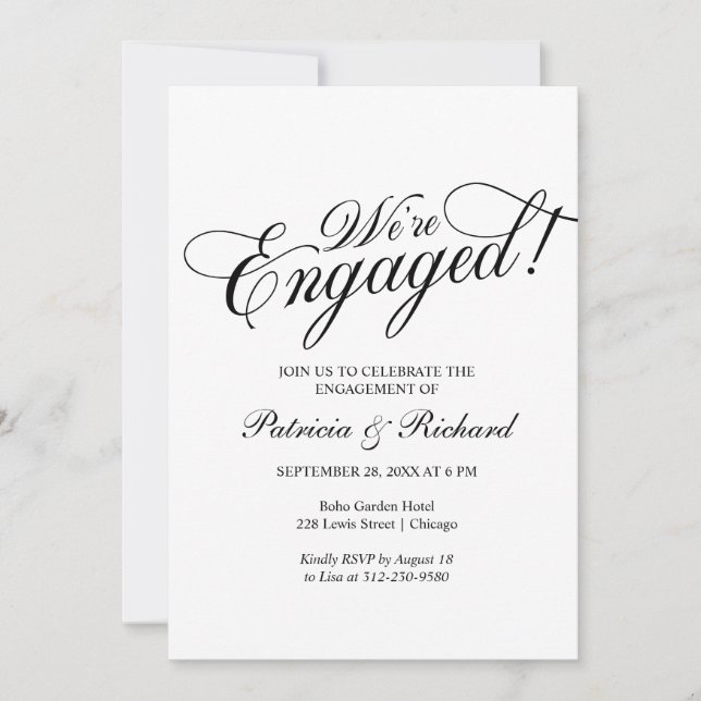 Nous sommes fiancés Invitation à la fête de fiança (Devant)