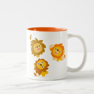 "Nous sommes ici ! !" Cute caricature Lions Mug