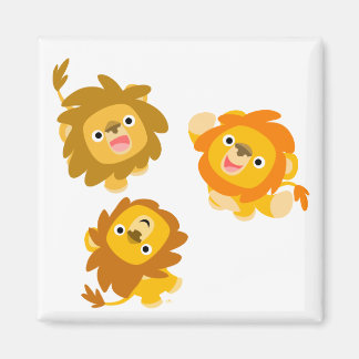 "Nous sommes ici ! !" Magnet de lions de carton mi