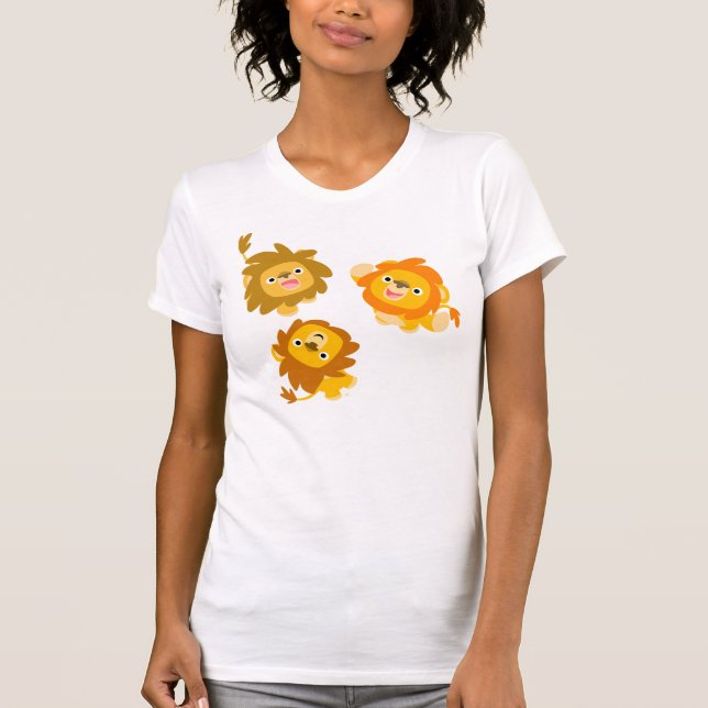 "Nous sommes ici ! !" T-shirt Femme Lions Cartoon  (Devant)