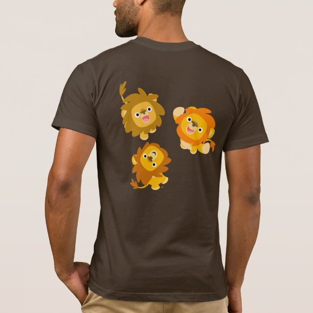"Nous sommes ici ! !" T-shirt Lions Cartoon mignon (Dos)