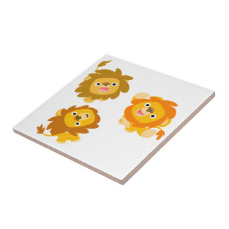"Nous sommes là !!" Carreaux de lions de dessin an