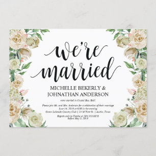 Nous sommes mariés Carte d'invitation pour la réce