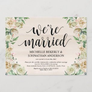Nous sommes mariés Carte d'invitation pour la réce
