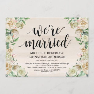 Nous sommes mariés Elopement Réception Carte d'inv