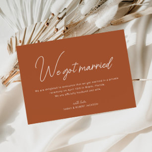 Nous sommes mariés faire-part mariage en terre cui