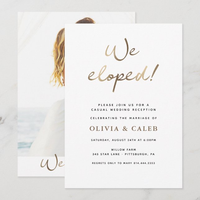 Nous sommes partis en voyage de noces ! Invitation (Devant / Derrière)