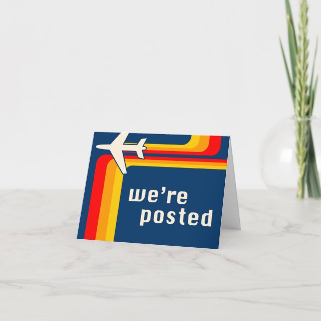 nous sommes postés faire-part : avion rétro (Devant)