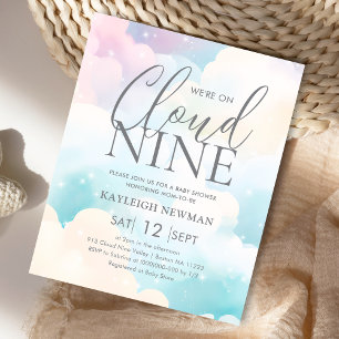Nous sommes sur Cloud Nine Baby shower Budget Invi