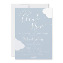 Nous sommes sur Cloud Nine Baby shower Invitation