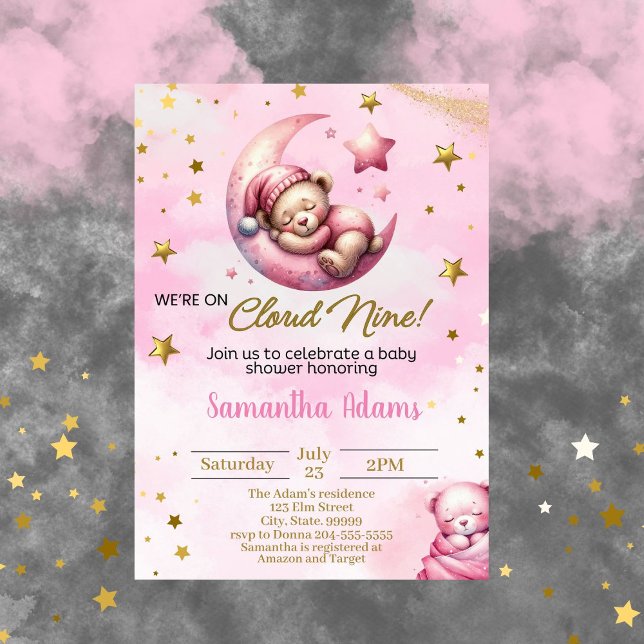 Nous sommes sur Cloud Nine Baby shower Invitation (Créateur téléchargé)