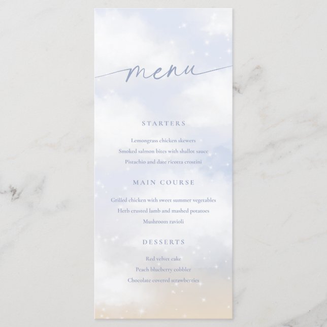 Nous sommes sur le menu Carte nuages de rêve Cloud (Devant)