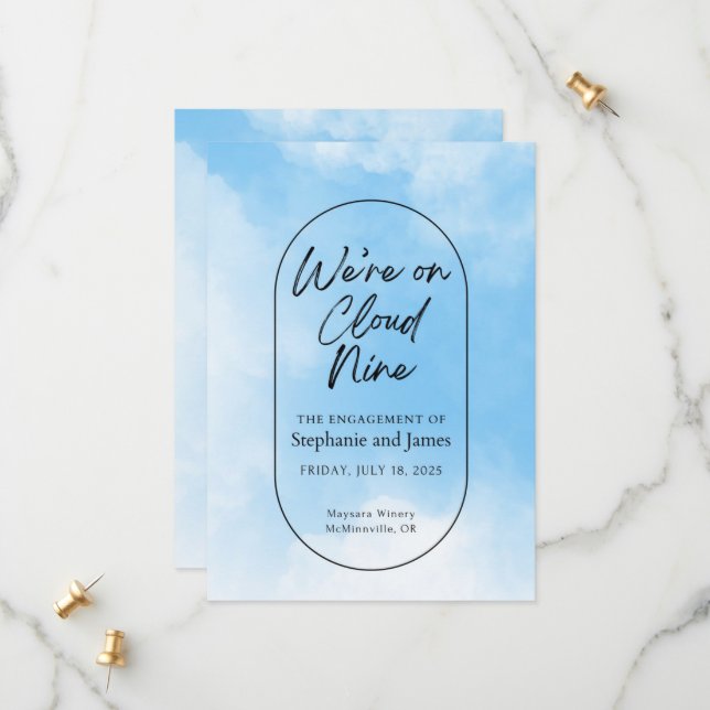 Nous sommes sur un nuage Invitation à la fête de f (Devant/Arrière en situation)