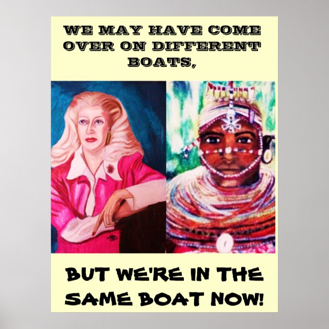 NOUS SOMMES TOUS DANS LA MÊME affiche de bateau (Devant)