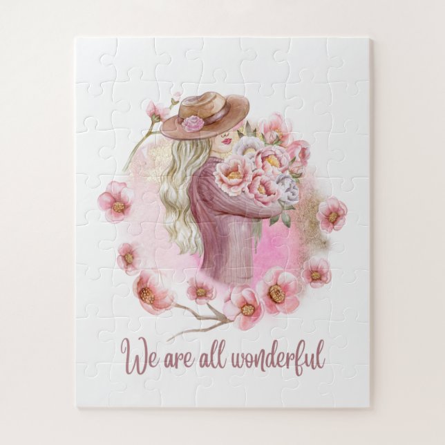 Nous sommes tous de merveilleux puzzles | Fille fl (Vertical)