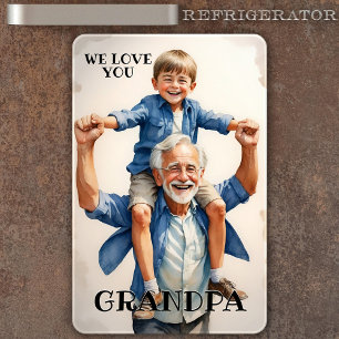 Nous t'aimons Grand-Père Photo Flexi Magnet