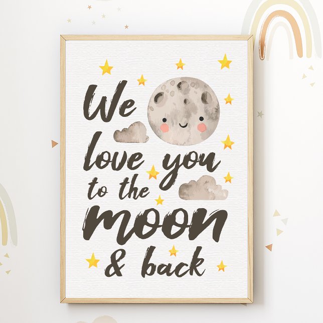 Nous t'aimons Lune Affiche de nurserie Décoration  (Créateur téléchargé)