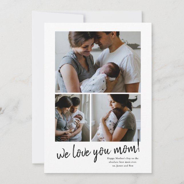 nous t'aimons maman photo carte Fête des Mères (Devant)