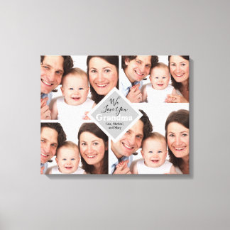 Nous t'aimons Mamie Photos Monogramme Nom Toile