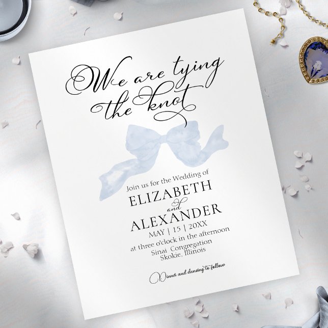 Nous Tient Le noeud | Mariage de budget Bleu Bow (Créateur téléchargé)