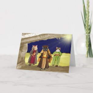 nous trois chats carte de noël