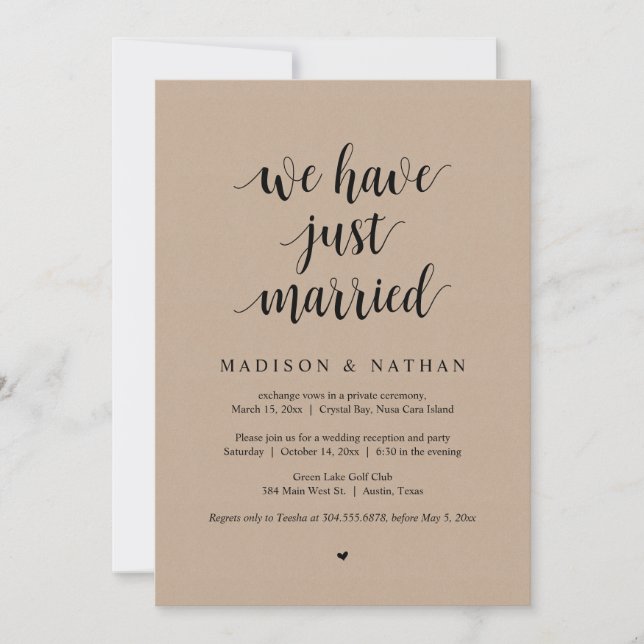 Nous venons de nous marier, Invitation à la fête d (Devant)