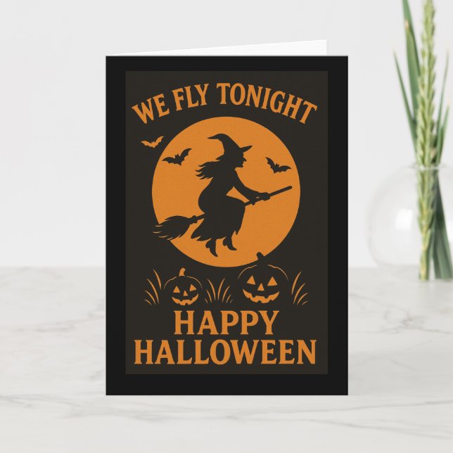 Nous Volons Ce Soir Carte De Voeux Halloween (Devant)