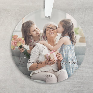 Nous Vous Aimons Grand-Mère Photo moderne manuscri