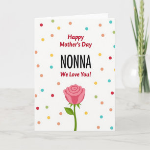 Nous vous aimons Nonna Rose Carte de design