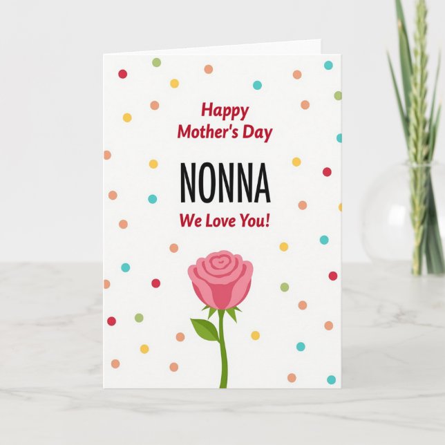 Nous vous aimons Nonna Rose Carte de design (Devant)