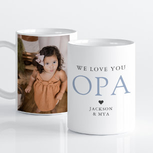 Nous Vous Aimons Opa Élégant Photo Mug