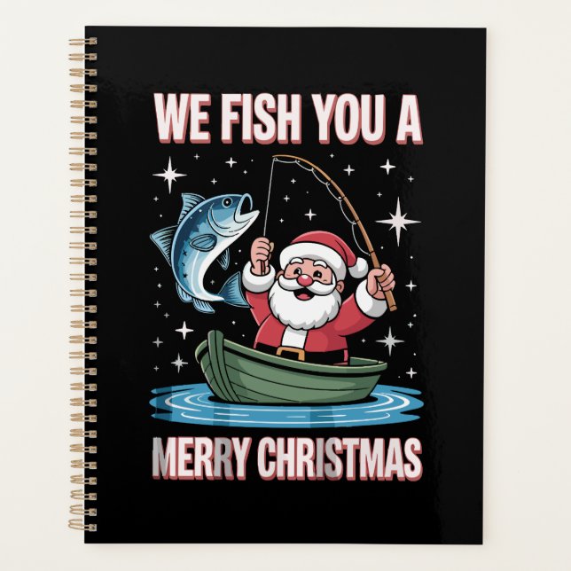 Nous vous pêchons un joyeux Noël pêcheur Santa (Devant)