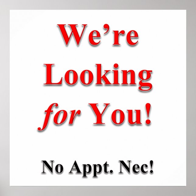 Nous vous recherchons Poster Matte (Devant)