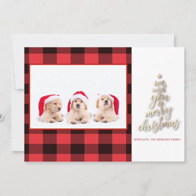 Nous vous souhaitons un joyeux Noël Buffalo Plaid  (Devant)