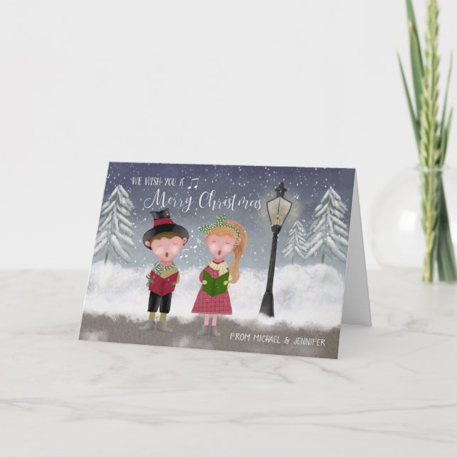 Nous vous souhaitons une carte joyeux Carolers de  (Devant)