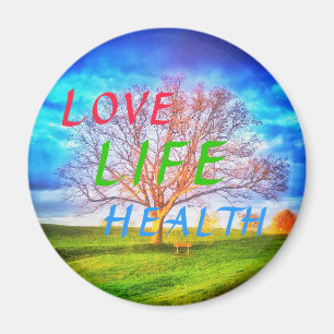 NOUVEAU1 AMOUR VIE SANTÉ ARBRE MED MAGNET