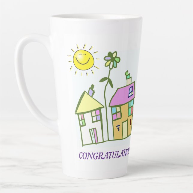 Nouveau Accueil Mug Latte Personnalisé Conçu Par E (Gauche)