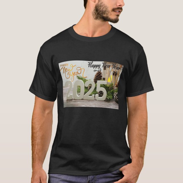 Nouveau An 2025 T-shirt design avec décoration fes (Devant)